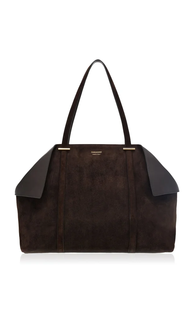 Scarf Large Suede Tote Bag
