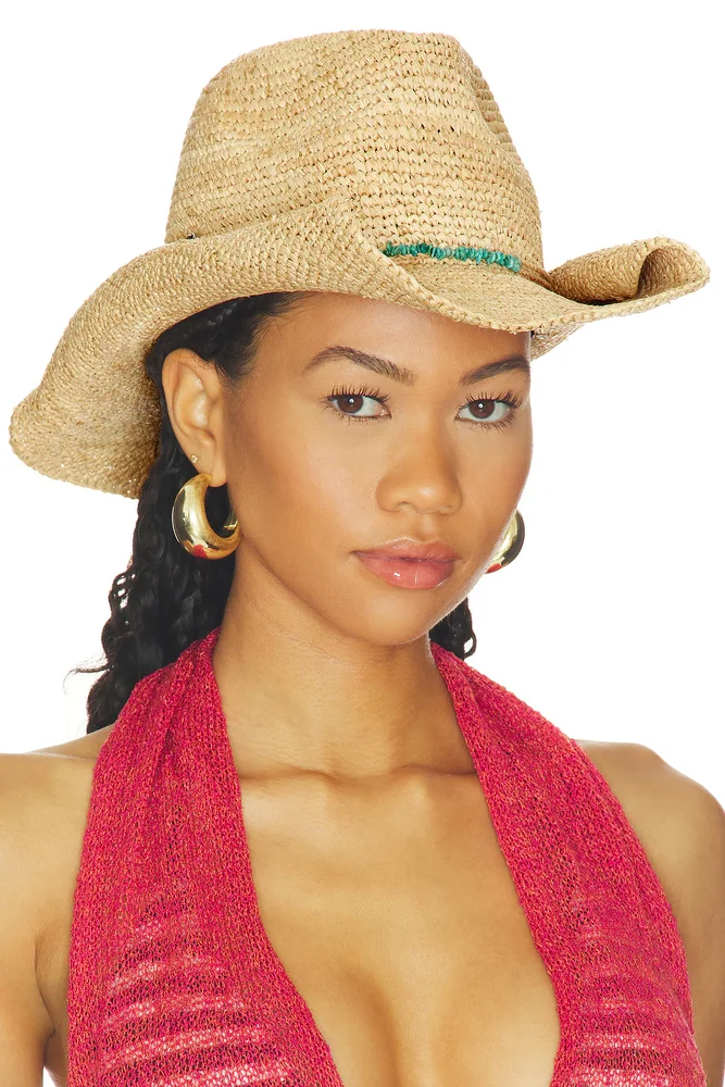 Tanya Crochet Raffia Cowboy Hat