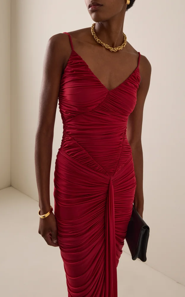 Mater Ruched Jersey Maxi Dress