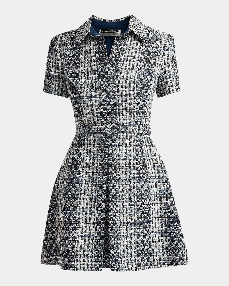 Collared Tweed Mini Dress