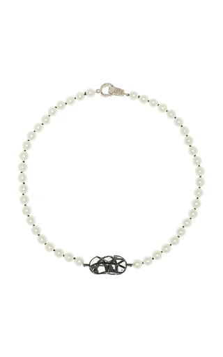 x Sheree Hovsepian 18K White Gold Pearl and Glass Necklace