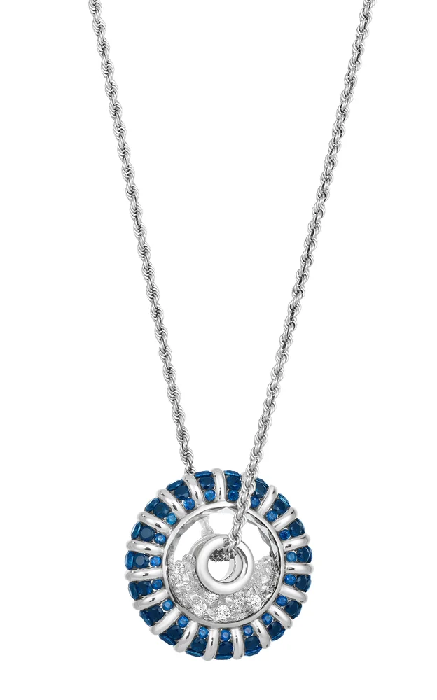 18k White Gold Vortice 15 Necklace Blue