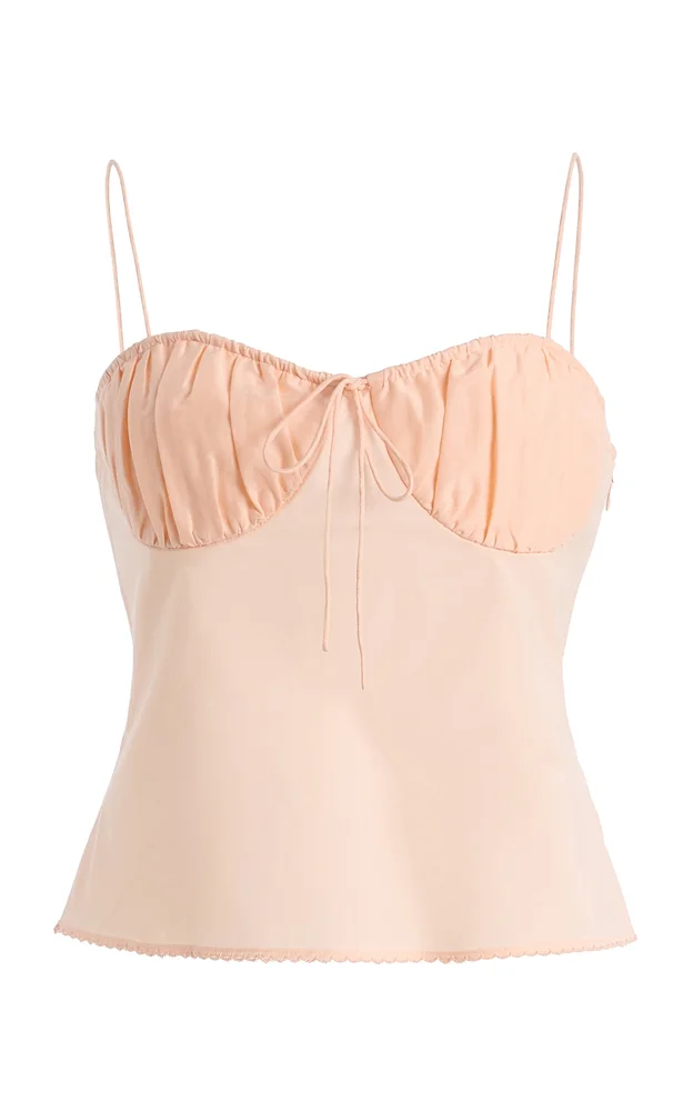 Exclusive La Isla Willow Cotton-Silk Camisole Top