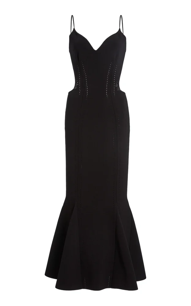 Knitted Ruffled Midi Dress