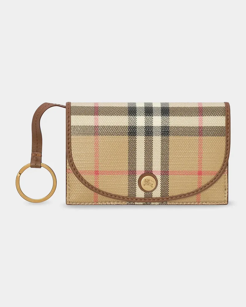 Check Folding Card Case with Key Ring