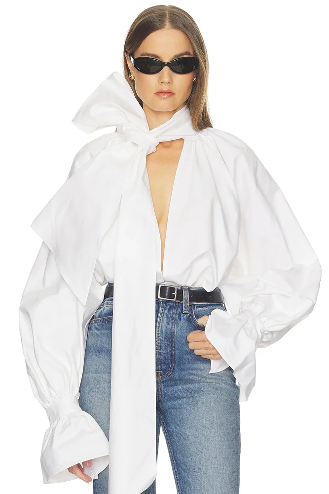 Voluminous Blouse in Heavy Poplin