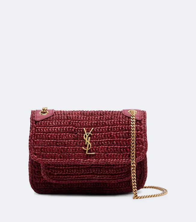 Niki Mini raffia shoulder bag
