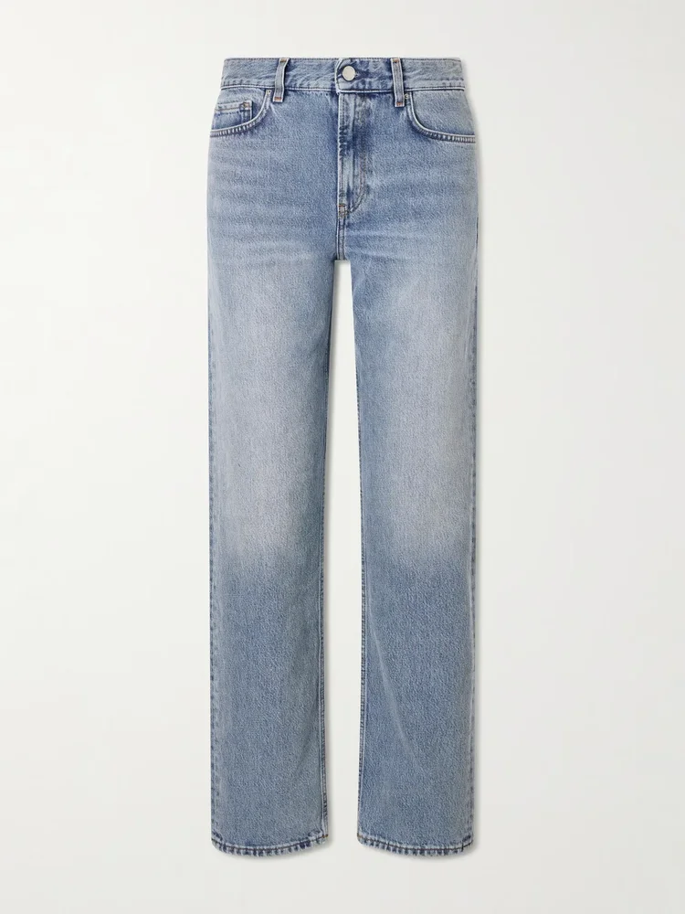 Low-rise straight-leg jeans