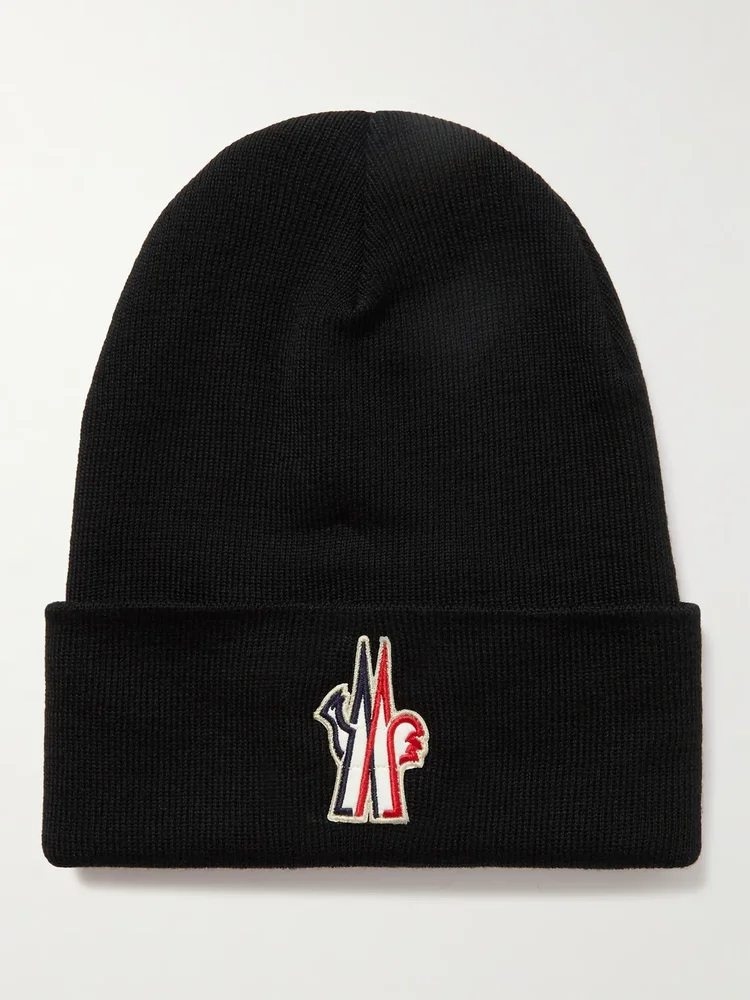 Logo-Appliquéd Ribbed Wool Beanie