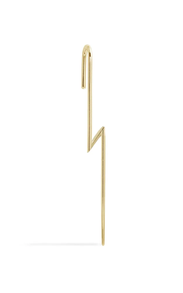 18K Yellow Gold Flash Single Ear Pin