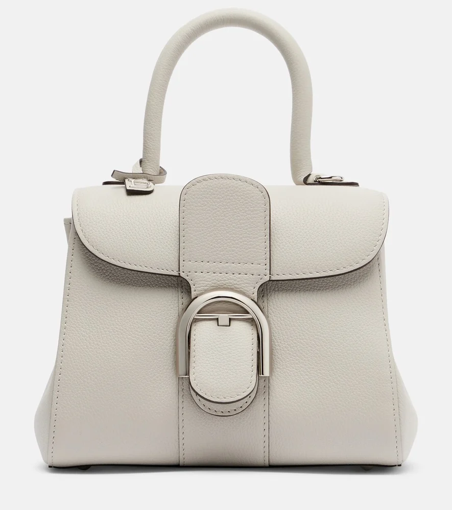 Brillant Mini leather top-handle bag White
