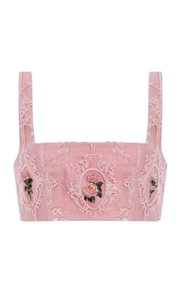 Amanda Nostalgia Embroidered Organza Top