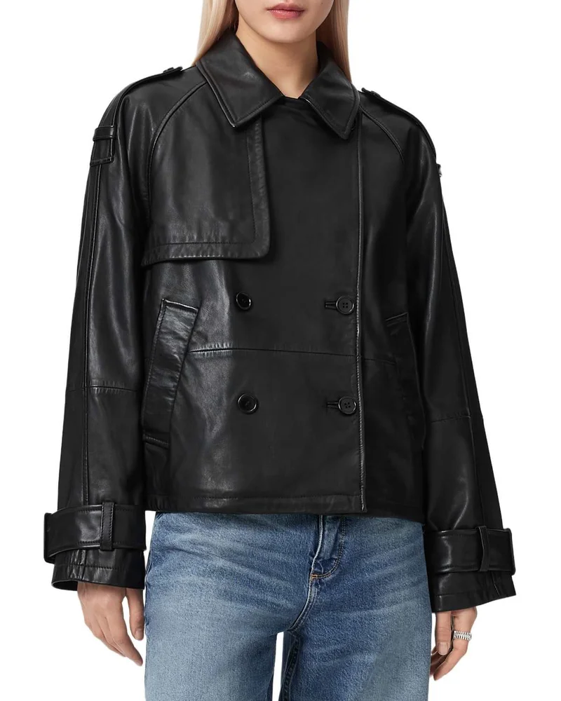 Reya Cropped Leather Jacket