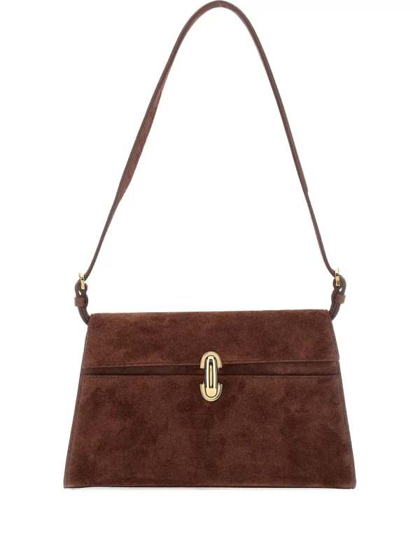Savette Symmetry Suede Shoulder Bag | Brown
