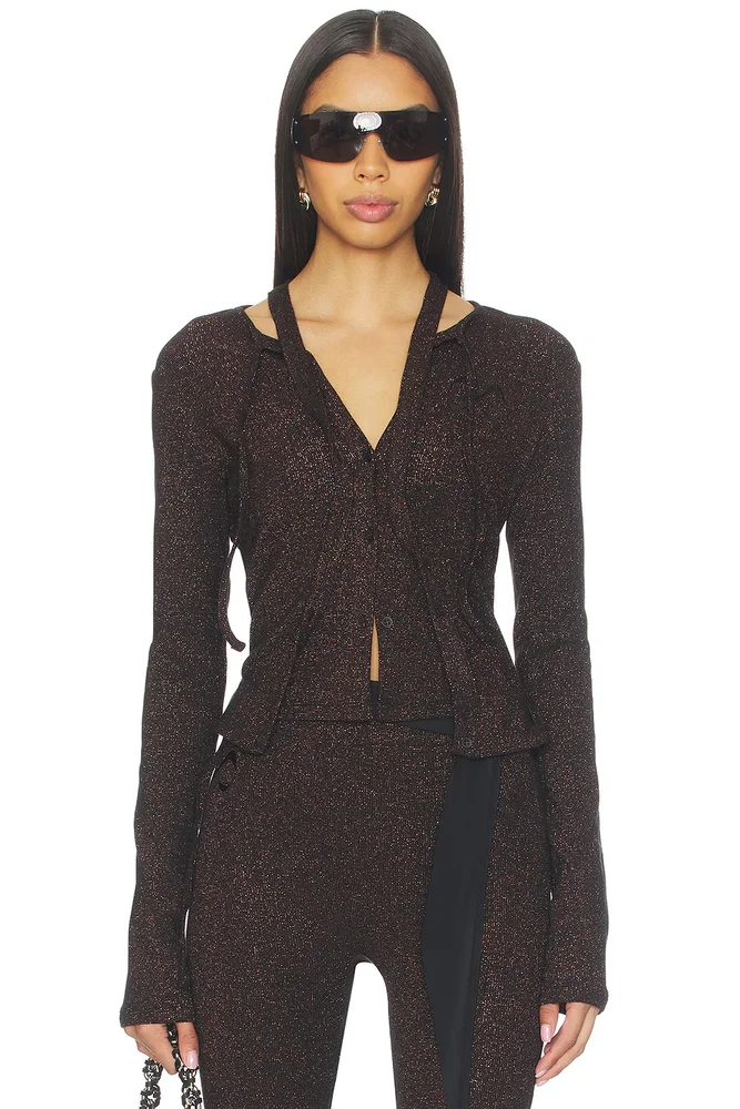 Double Closure Rib Cardigan