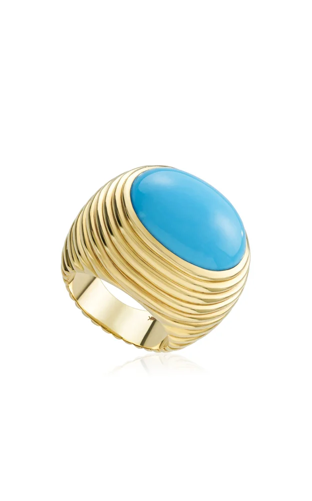 18k Yellow Gold ‘Grab n Go - Ready 2 Love' Turquoise Ring