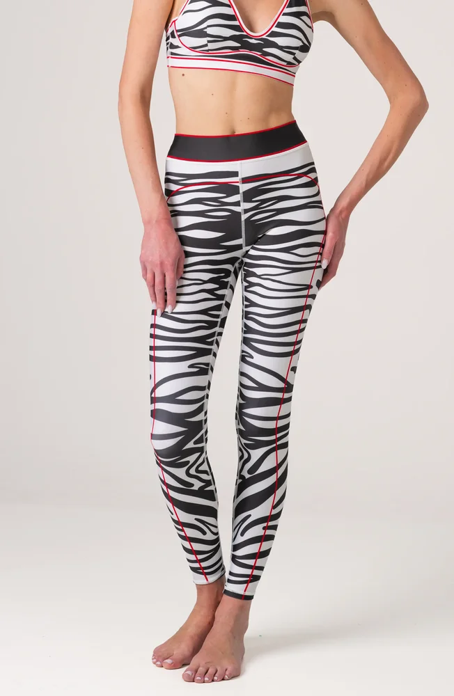 Zebra Stripe High-Waisted Leggings