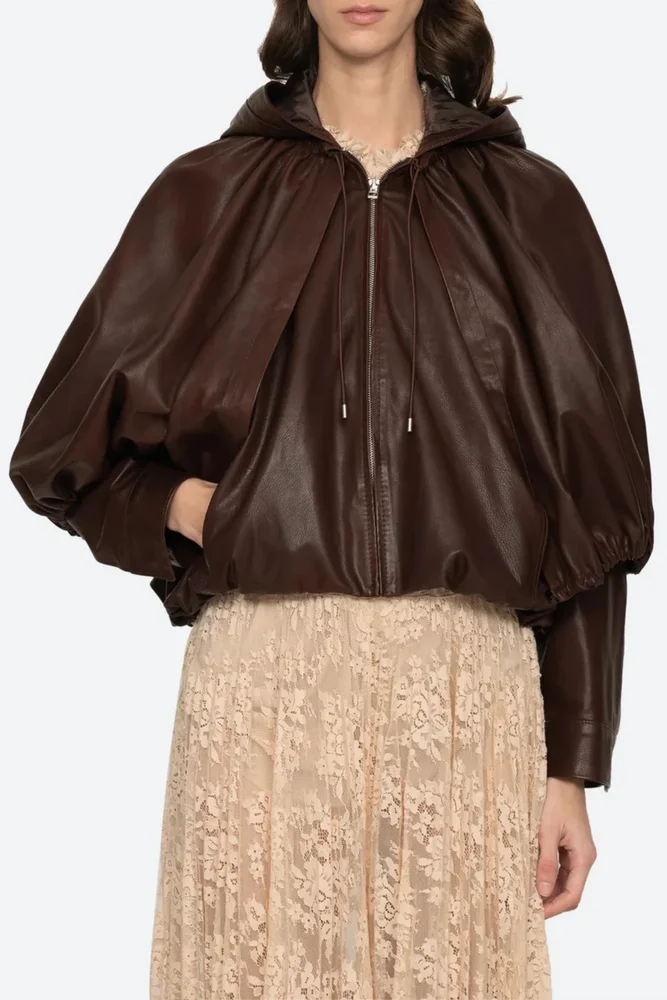 SEA NEW YORK — Thompson Leather Cape Jacket