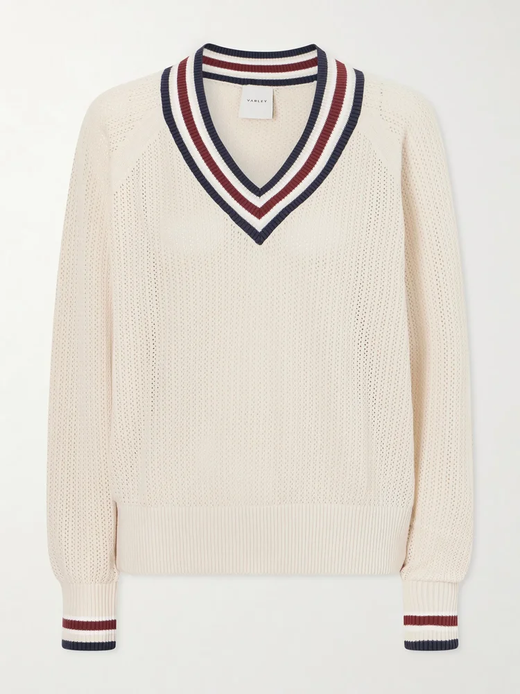 Open-knit cotton sweater