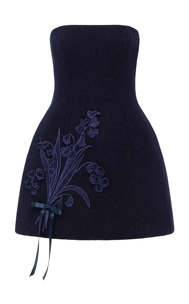 Roselle Applique Tweed Mini Dress