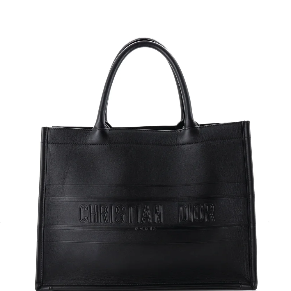 Pre-Owned Book Tote Embossed Leather Medium