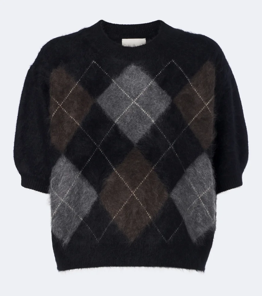 Juniper argyle cashmere sweater