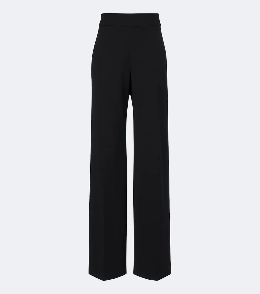 Wool-blend wide-leg pants