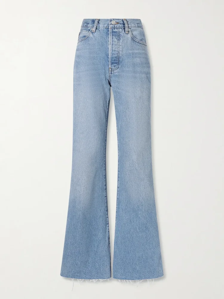 The Lax frayed high-rise flared jeans