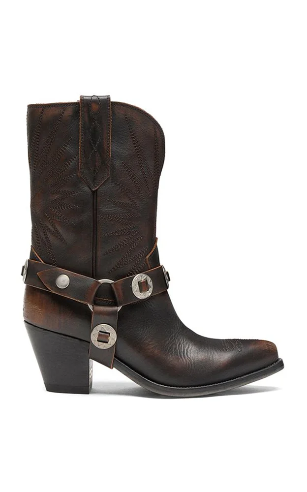 70 Wish Star Low Distressed Leather Boots