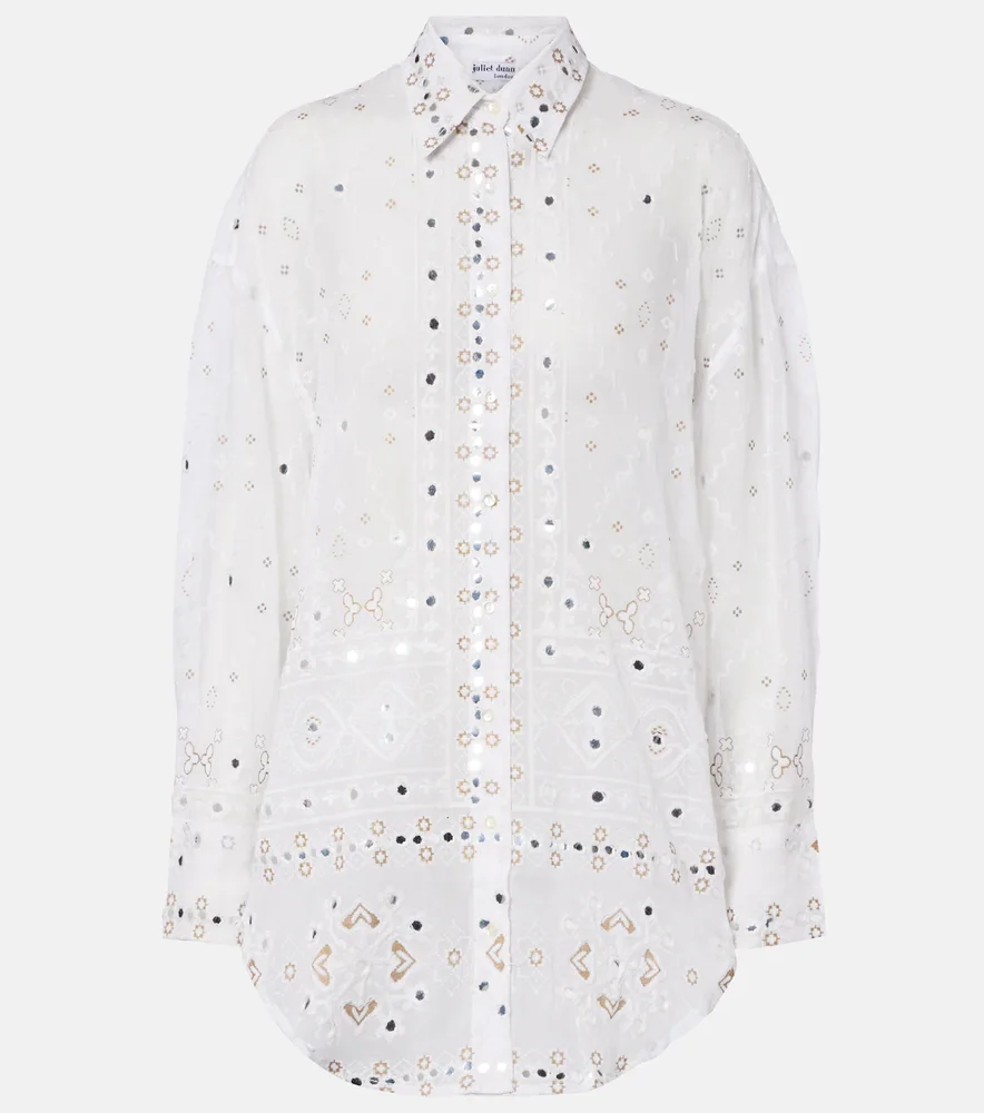 Embellished cotton shirt