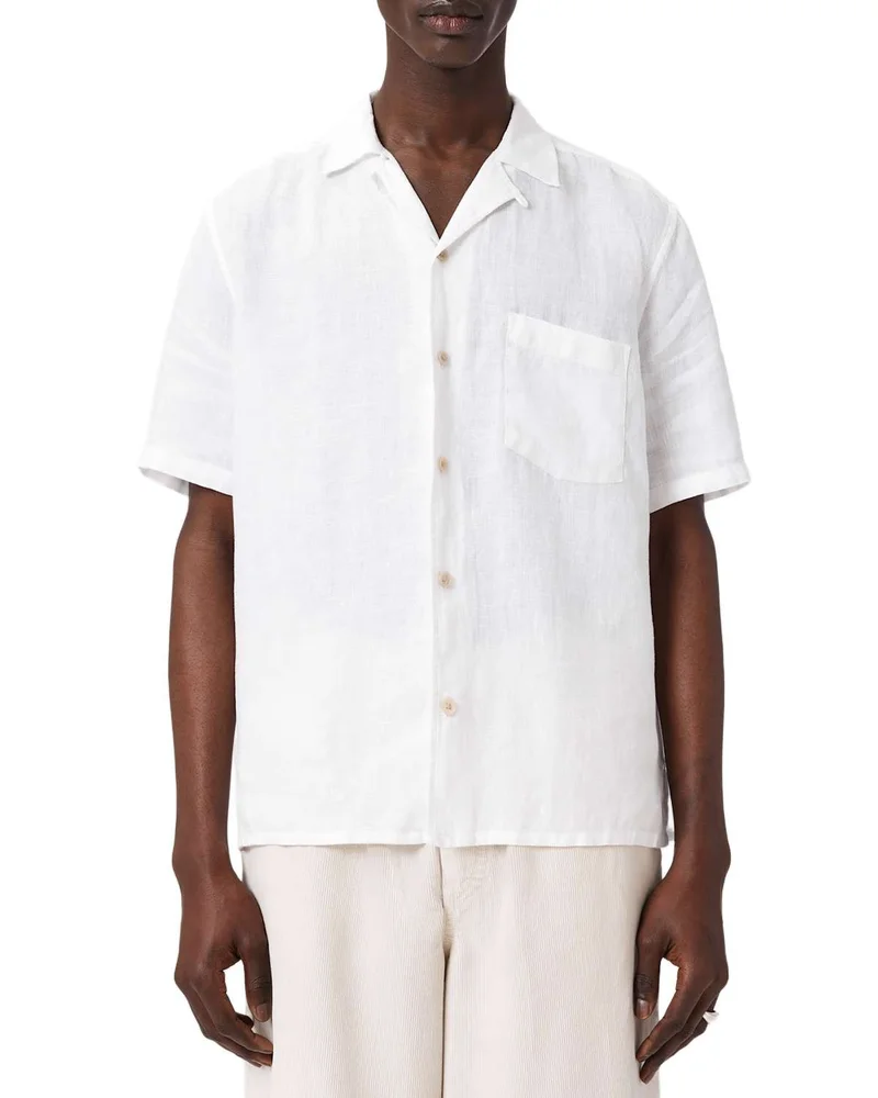 Tri Embroidered Linen Short Sleeve Shirt