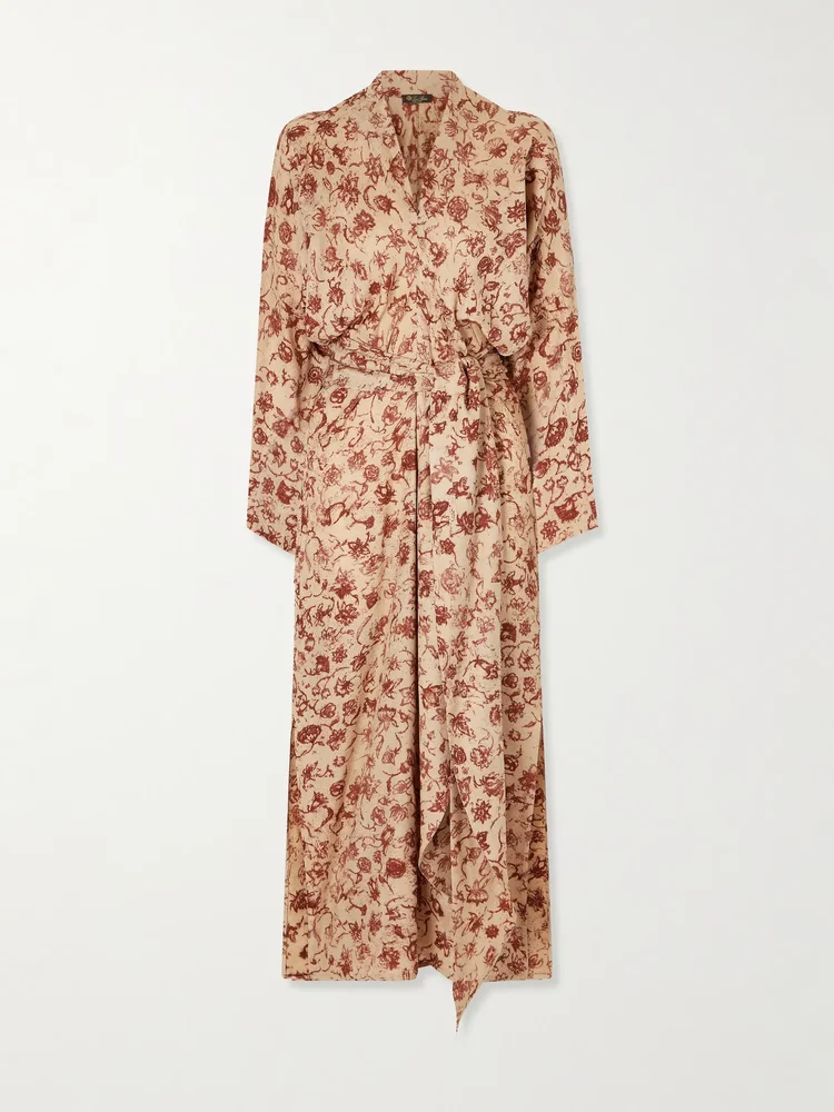 Laura floral-print silk midi dress