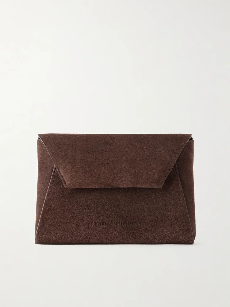Envelope suede mini clutch