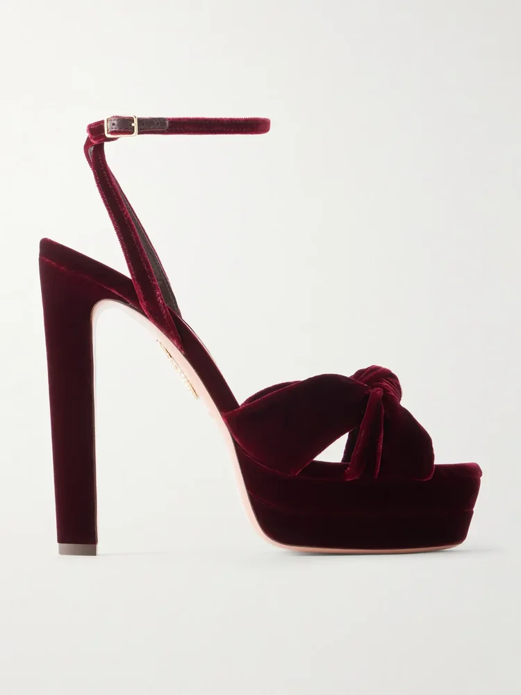Cupid 130 twisted velvet platform sandals