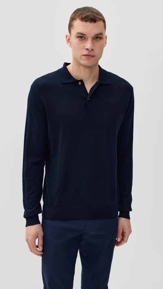 Saratoga Merino Long Sleeve Polo Sweater