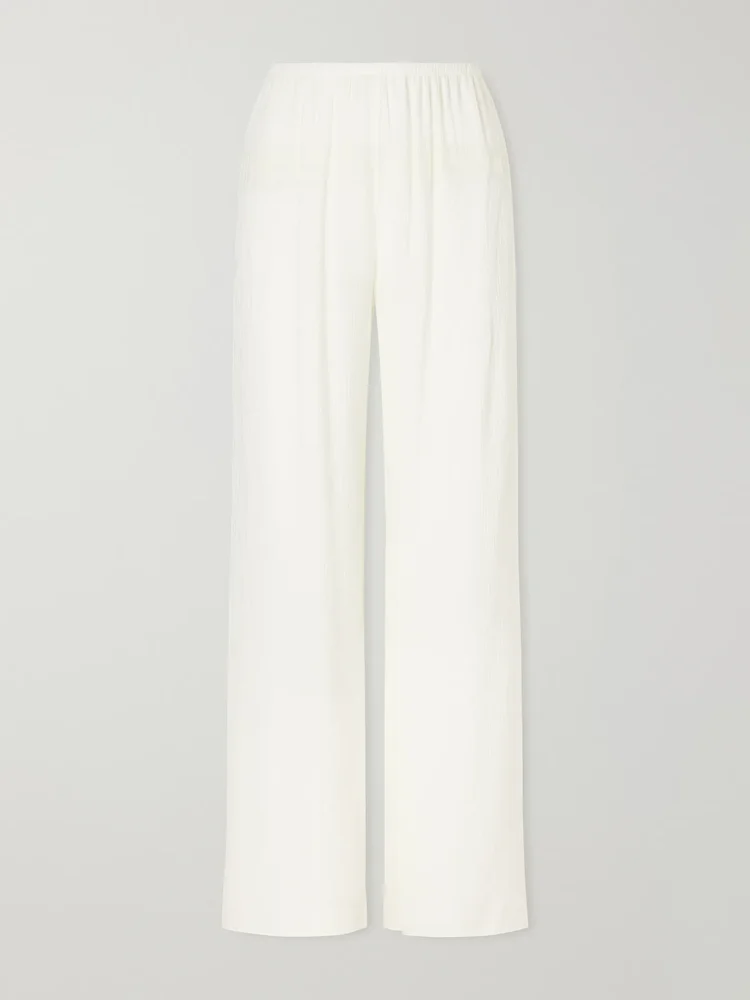 St Barts gathered crepon wide-leg pants
