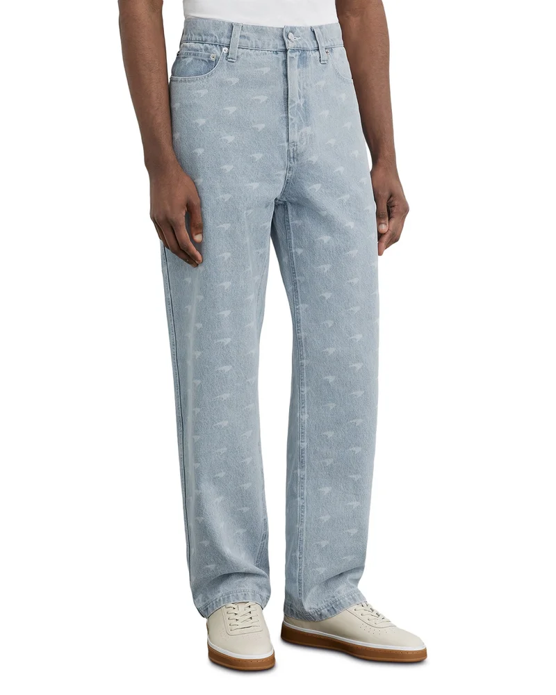 x McLaren Parsec Racing Relaxed Speedmark Jeans in Soft Blue