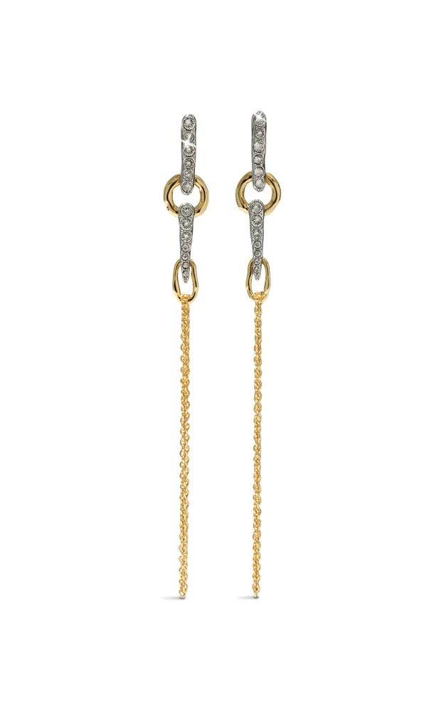 Solanales 14K Gold-Plated Crystal Tassel Earrings