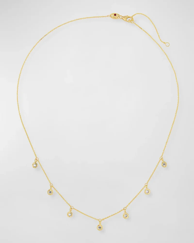 18k 7-Station Diamond Dangle Necklace
