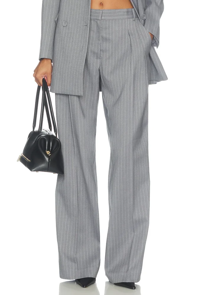 Rune Grey & White Pin Stripe Trousers