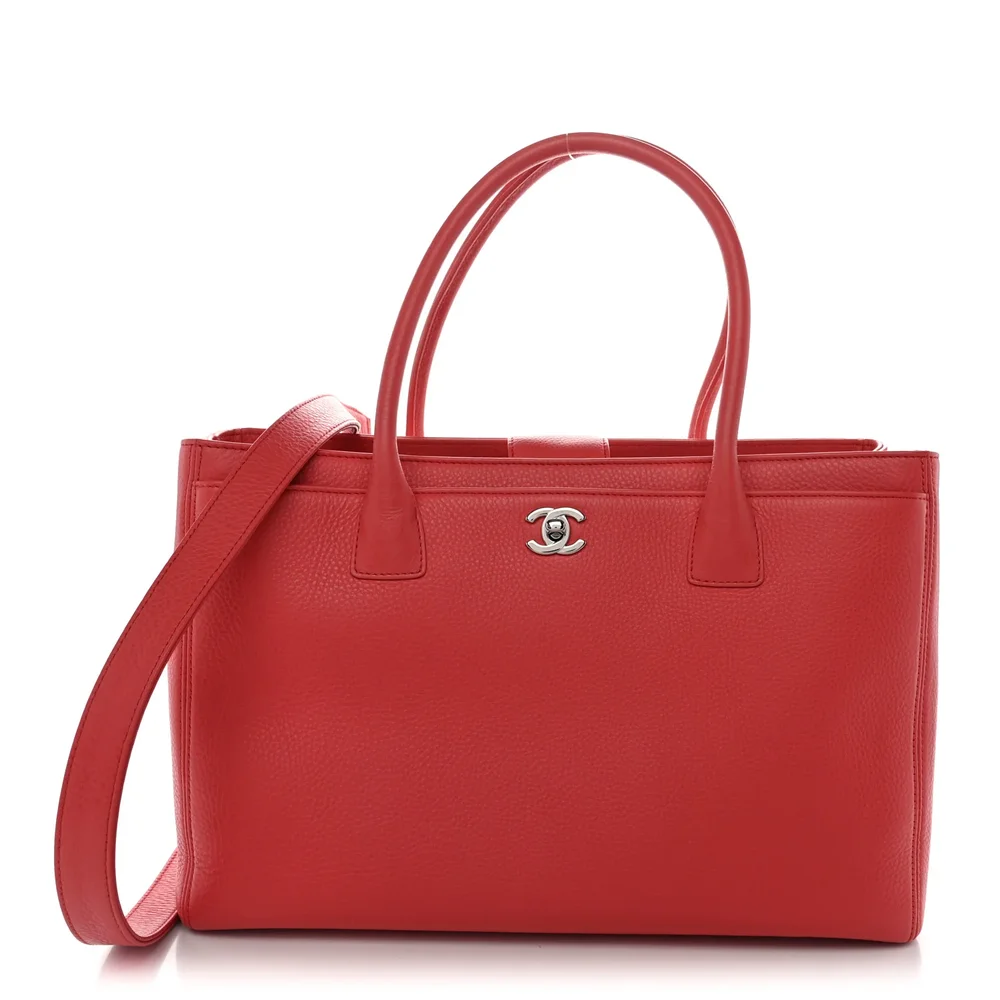 Calfskin Cerf Executive Shopper Tote (Red)