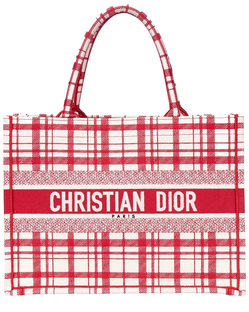 Dior Red Oblique Jacquard Canvas Book Tote, Never Carried (Authentic Pre-Loved)
