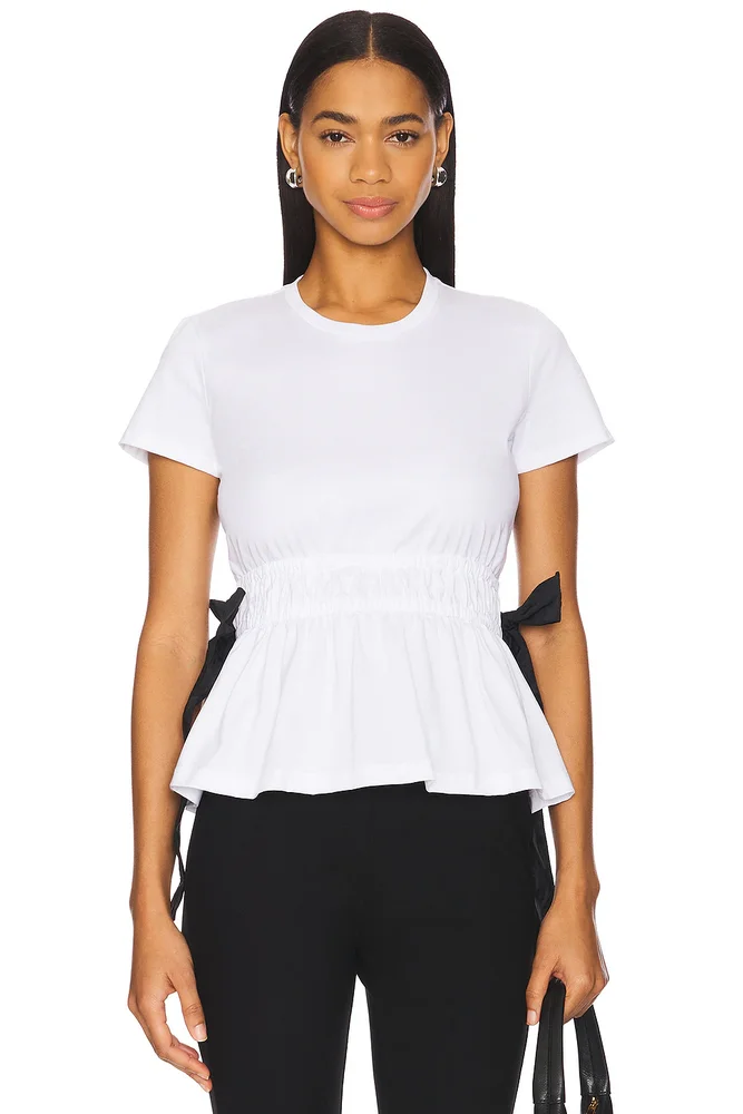 Gathered Cap Sleeve T-shirt