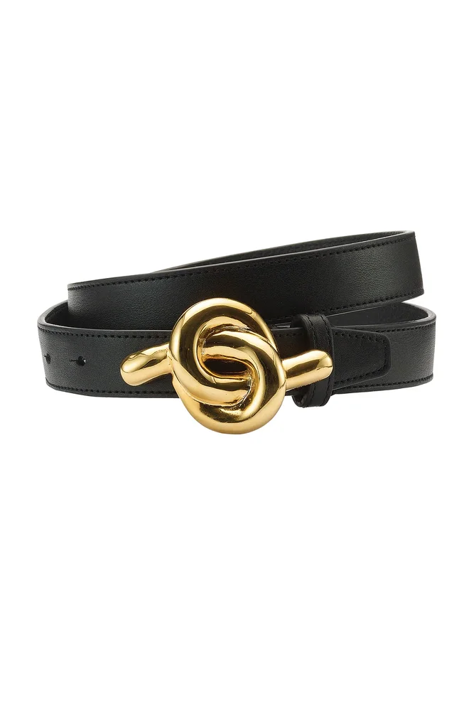 Glossy Knot Leather Belt