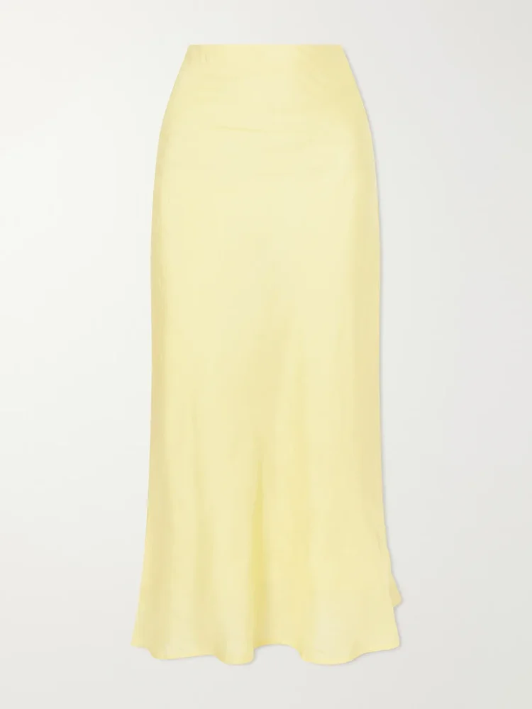 Lyra Sunlight silk midi skirt