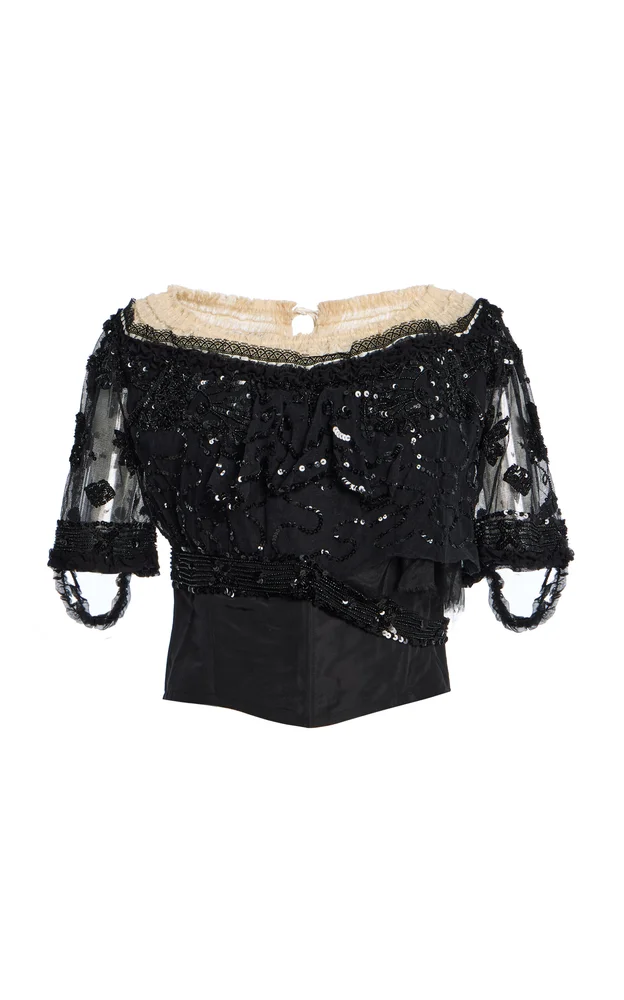 Embroidered Tulle Evening Bodice