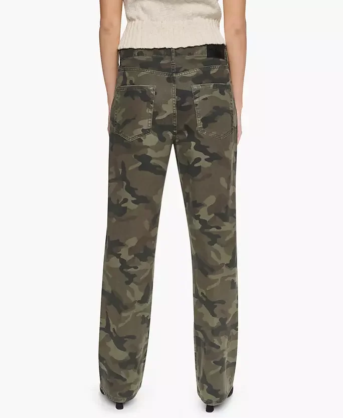 Women's Camo Mid-Rise Relaxed Straight Jeans