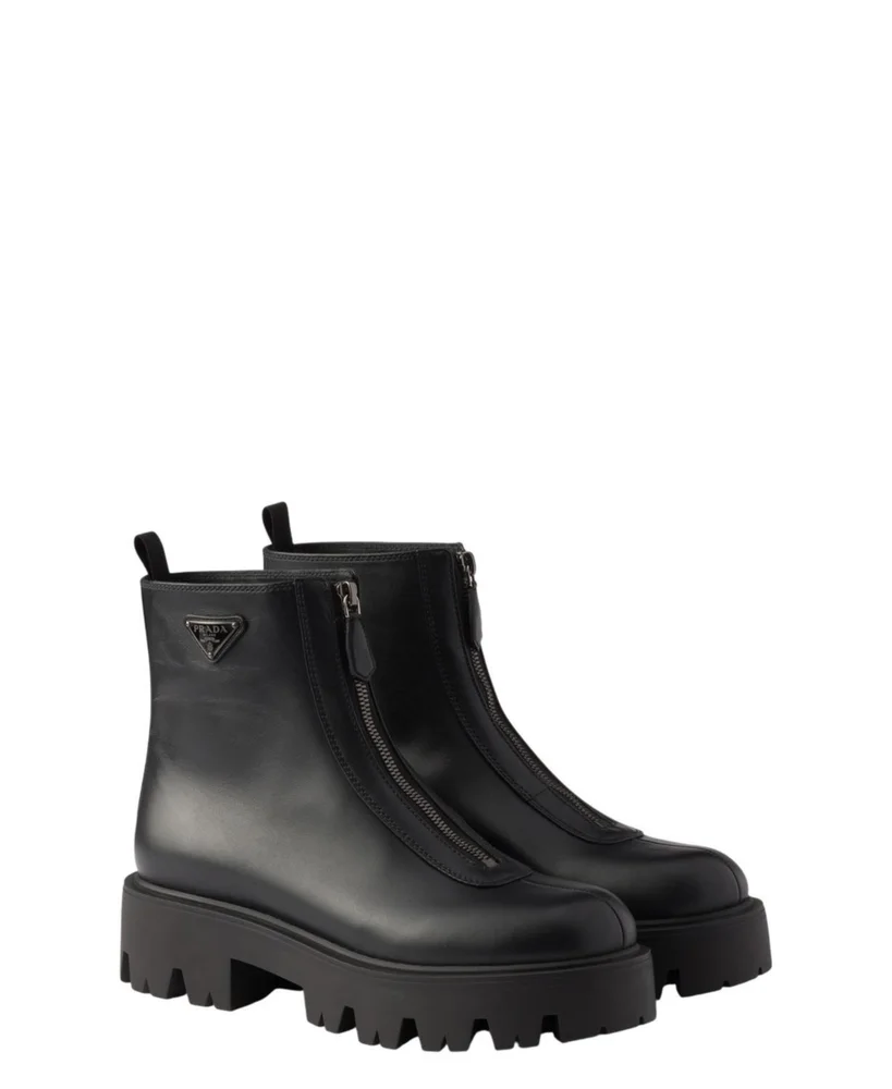 Leather Zipper Booties