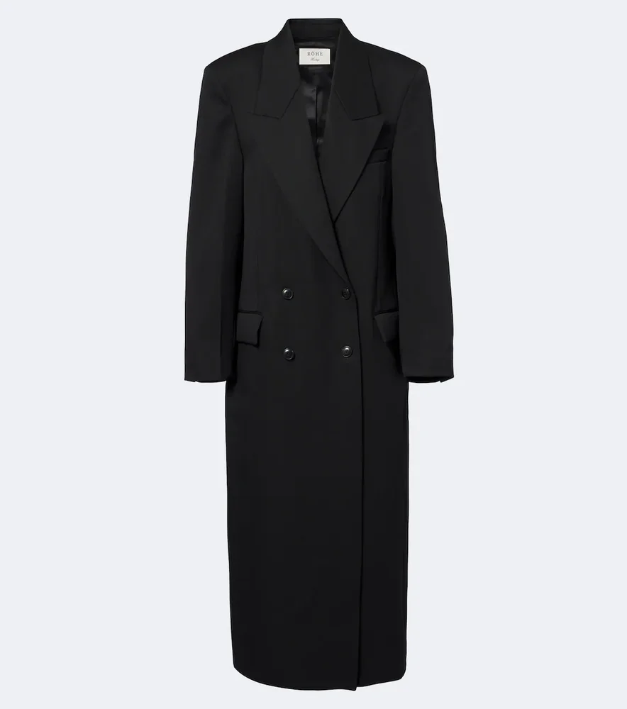 Double-breasted virgin wool coat