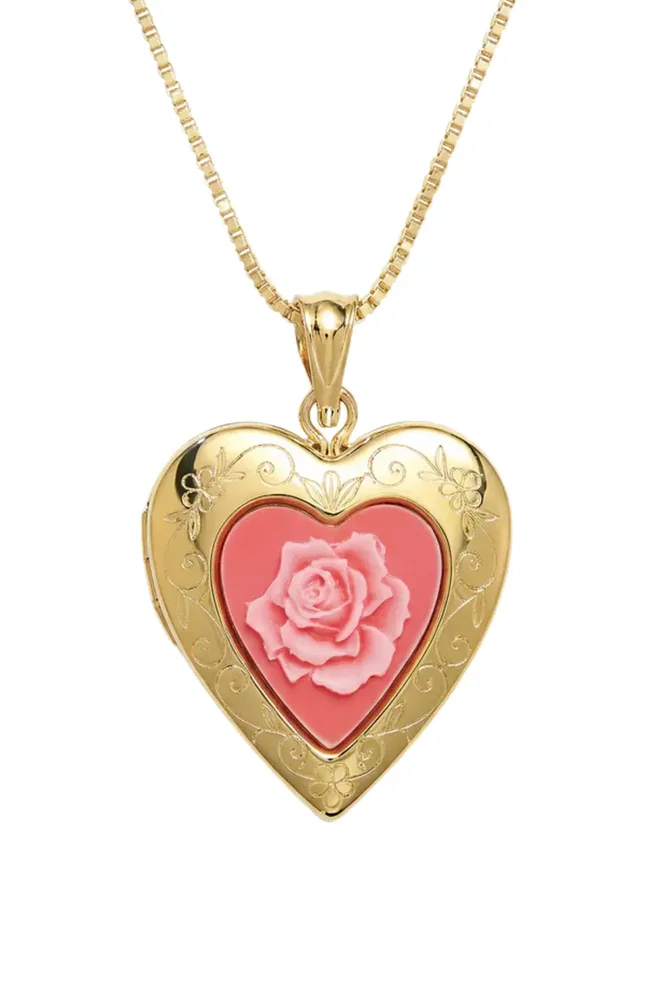 The Pink Rose Photo Locket Necklace